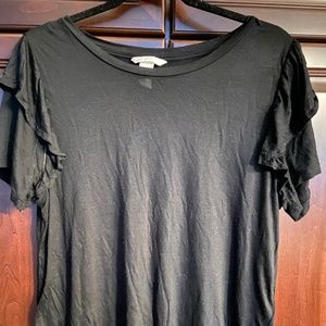 H&M Black Ruffle TShirt